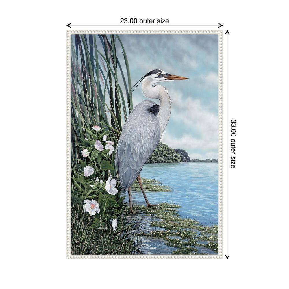 Amanti Art Great Blue Heron by James Harris Canvas Wall Art Print Framed 23 x 33-in.