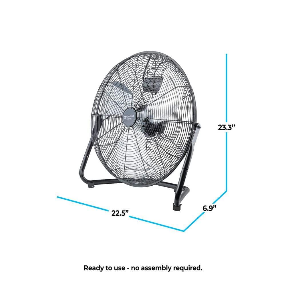 Comfort Zone 20"  Heavy-Duty All Metal Industrial Floor Fan