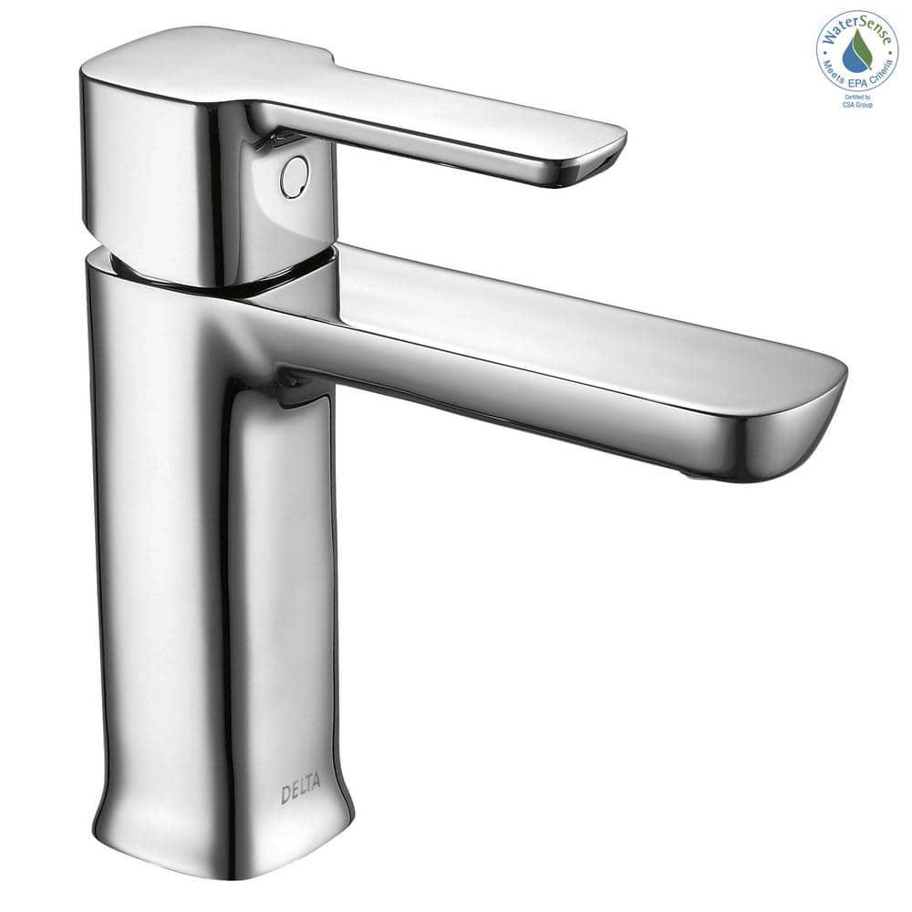 Chrome Modern Single-Hole Bathroom Sink Faucet