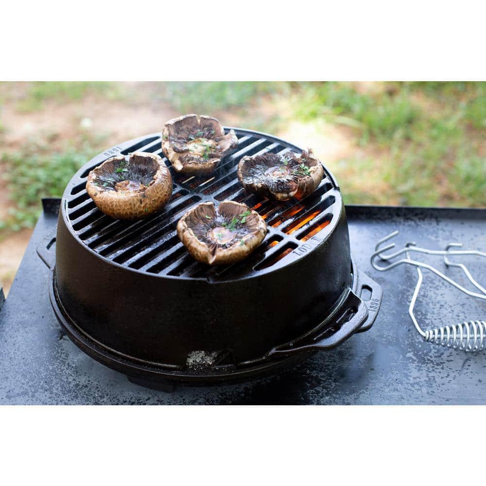 Lodge Cast Iron 12" Charcoal Camping Round Kickoff Grill