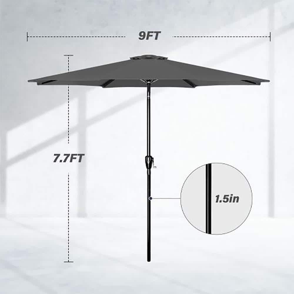 WLAGOOD 9' Patio Outdoor Table Market Yard Umbrella Replacement Top Cover with 8 Ribs, 9ft Canopy,Canopy Garden Umbrella Outdoor Stall Umbrella Beach Sun Umbrella Replacement Cloth
