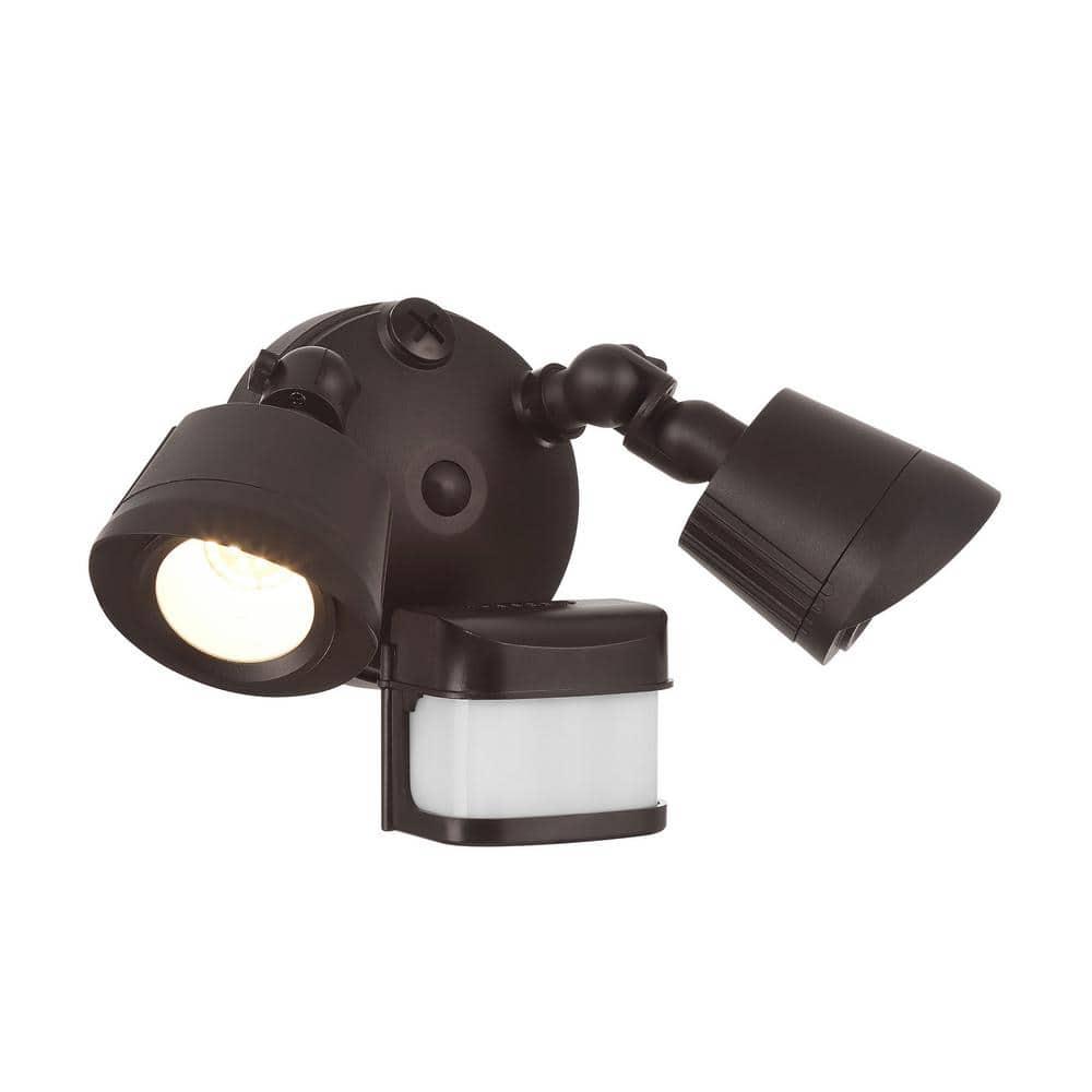 120 Watt 2 - Head LED Hardwired Dusk to Dawn Outdoor Security Flood Light with Motion Sensor