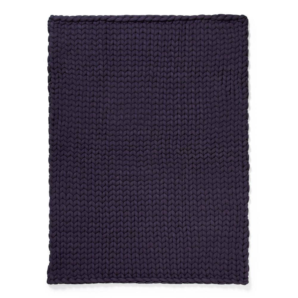 Donna Sharp Chunky Knit Indigo Contemporary Decorative Throw Blanket with Over-Sized Loop Pattern