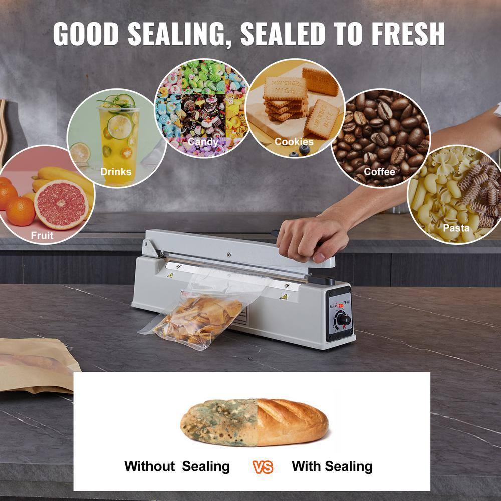 VEVOR VEVOR 12" Aluminum Hand Impulse Heat Sealer Machine Poly Plastic Bags Sealing