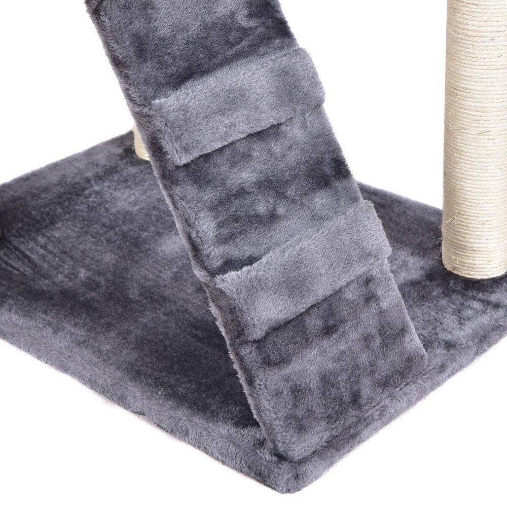 Gymax 35'' Modern Cat Tree 3-level Cat Condo Furniture w/ Openable Roof Sisal Scratching Posts