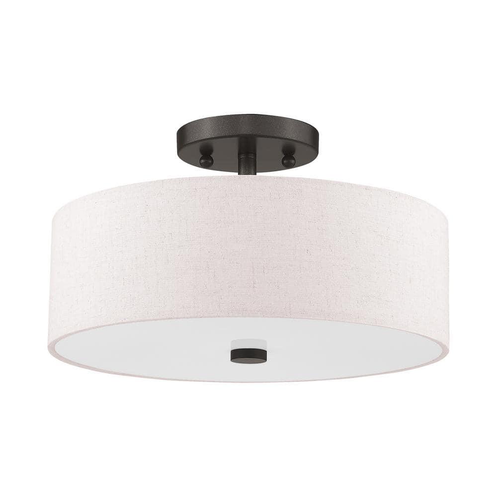 Livex Lighting Meridian 2 - Light Semi-Flush Mount in  English Bronze