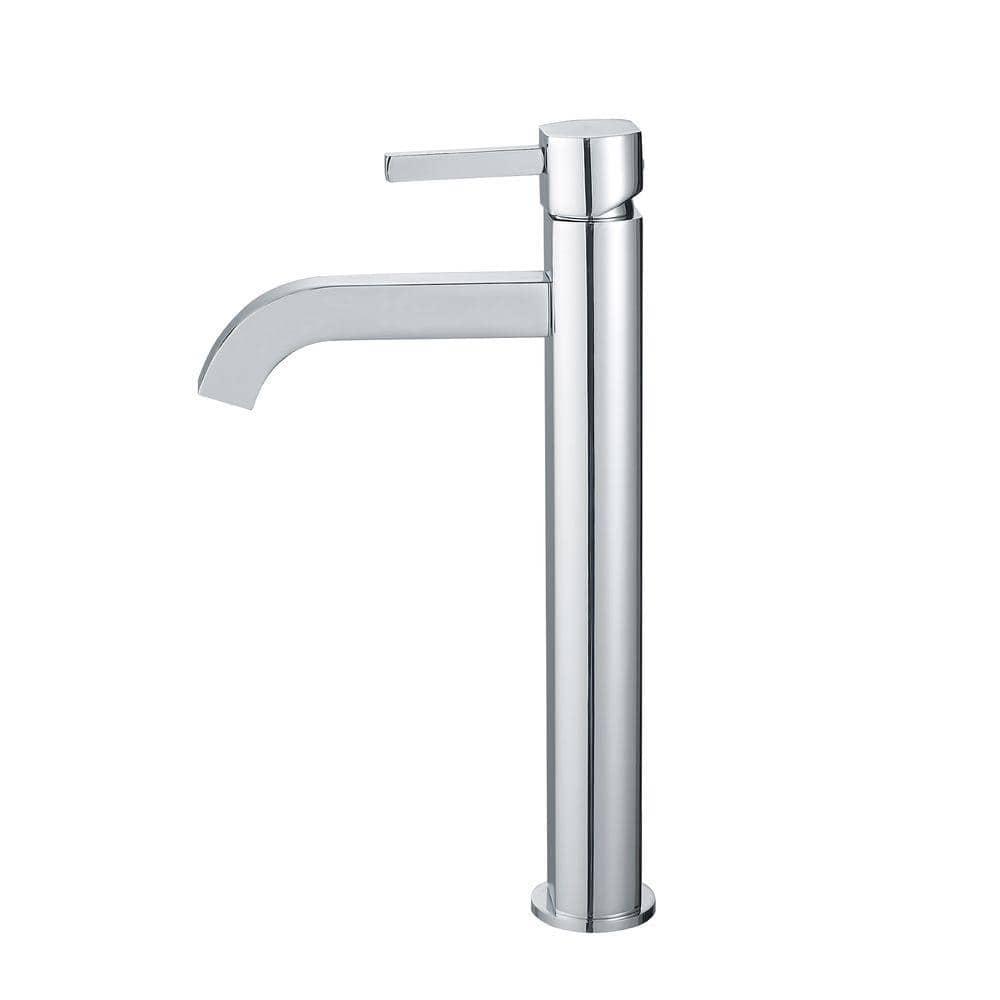 Kraus Ramus Vessel Mixer Single-Handle Bathroom Faucet with Matching Pop-Up Drain