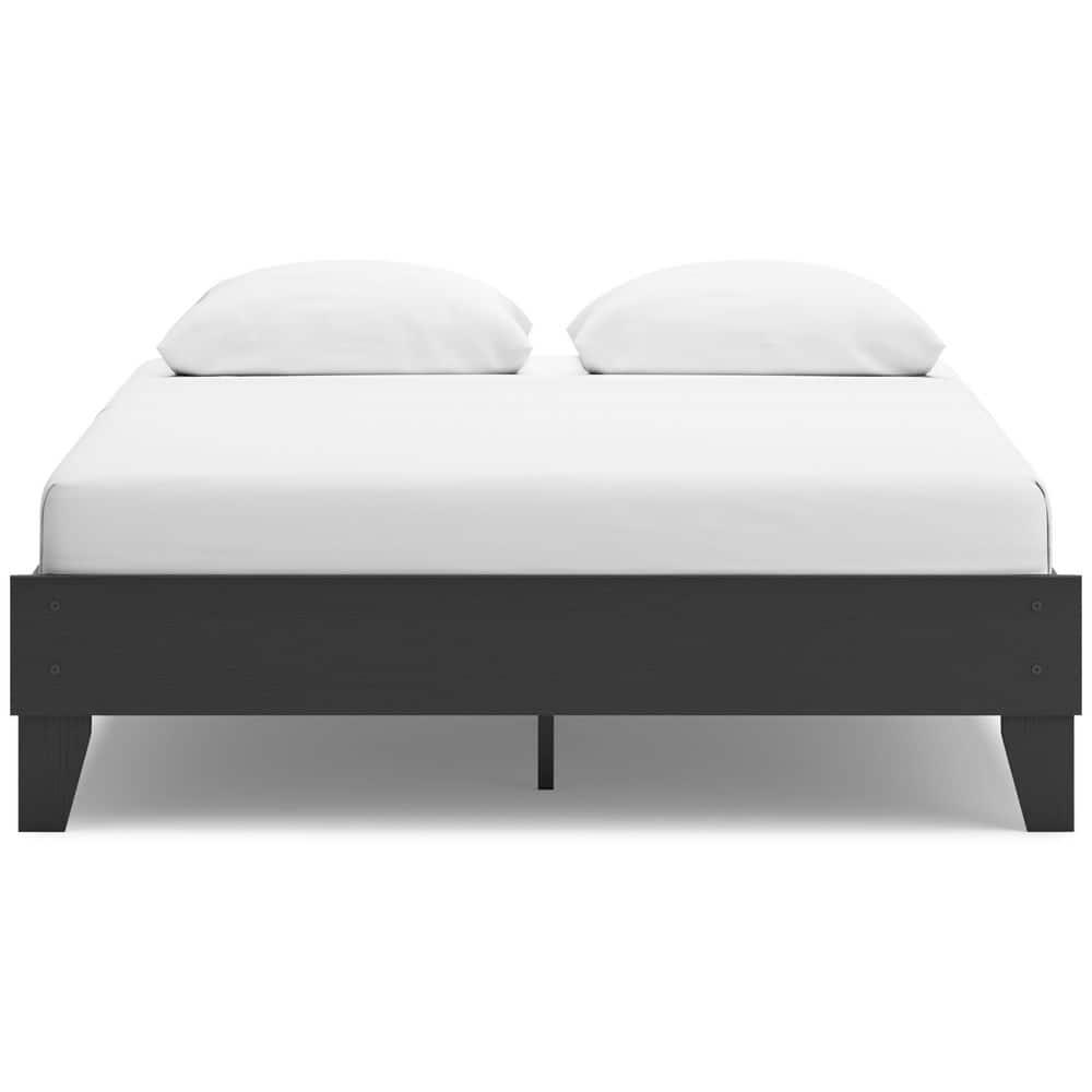 Signature Design by Socalle Queen Platform Bed in Matte Black Finish