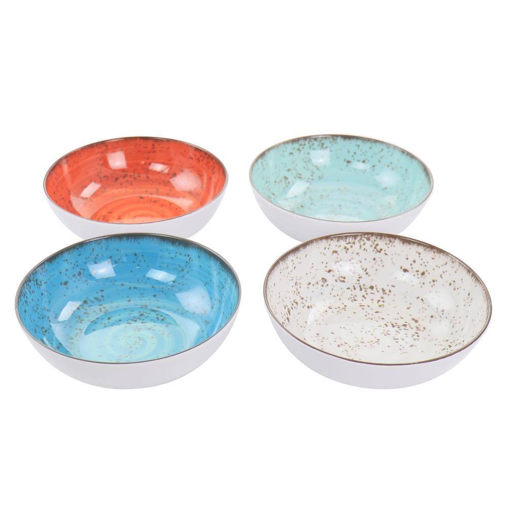 Elama Pryce 12 Piece Melamine Dinnerware Set is Assorted Colors