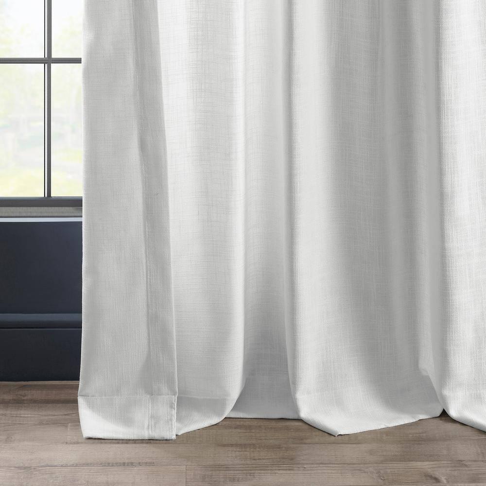 Rice White Heavy Faux Linen Curtain (1 Panel), Rice White, 50W X 84L