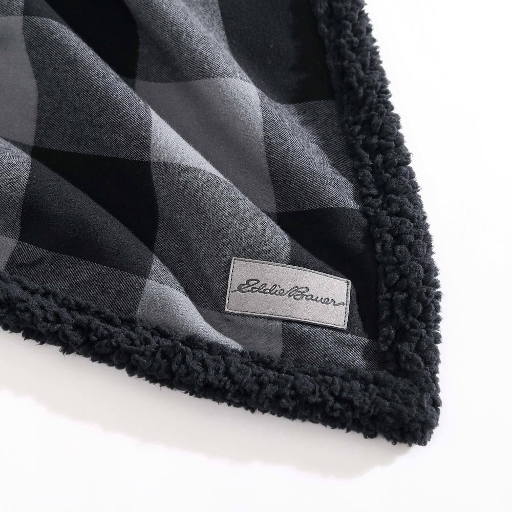 Eddie Bauer Eddie Bauer Cabin Plaid Flannel/Sherpa Throw Blanket