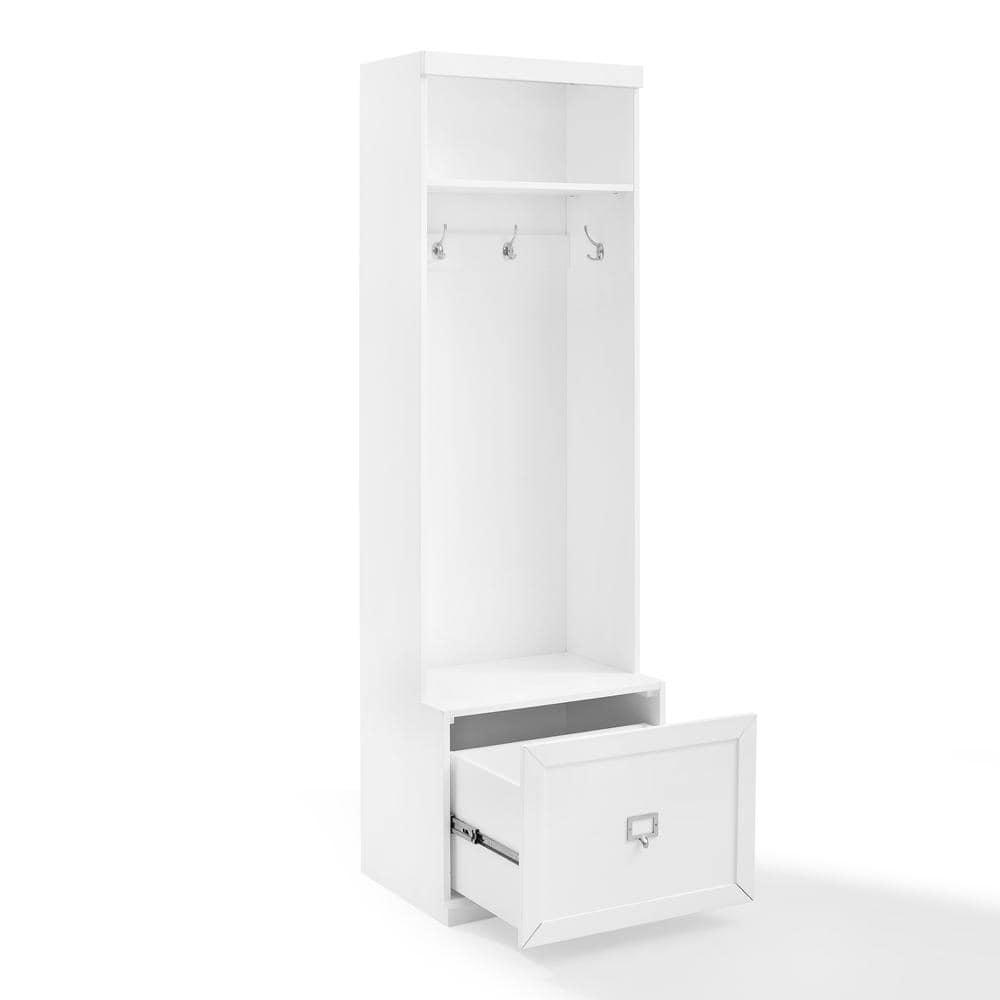 Harper Hall Tree White - Crosley: Mudroom Storage, Entryway Locker with Hooks & Shelf