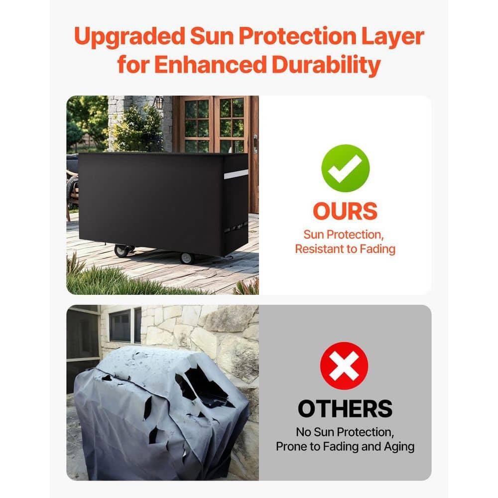 VEVOR Grill Cover, 66 inch BBQ Covers for Outdoor Grills, Waterproof, Fade Resistant, Weather Resistant Heavy Duty 600D Polyester, Easy On/Off, with Secure Buckles, Black