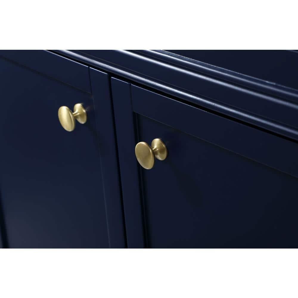 Elegant Decor Americana 72" Metal MDF Marble Double Bathroom Vanity in Blue