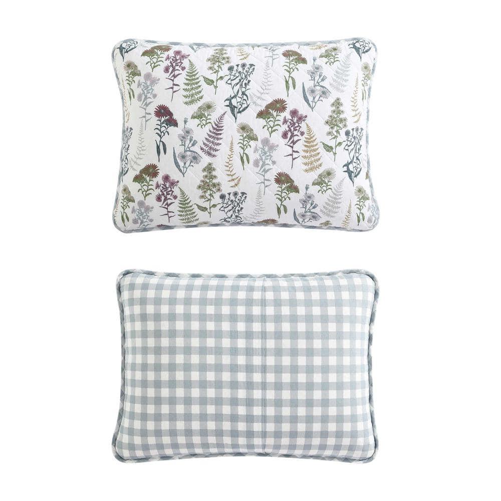 Eddie Bauer Eddie Bauer Flower Field Cotton Reversible Green Quilt Set