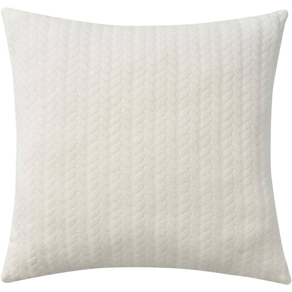 Nourison Life Styles Vertical Stripes Ivory 18" x 18" Throw Pillow Cover