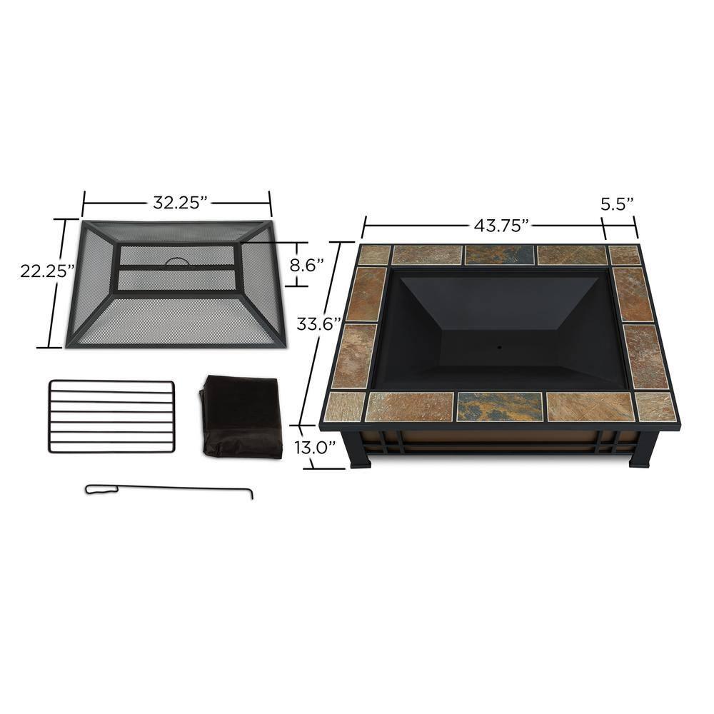 Hamilton Steel Wood Burning Fire Pit Table