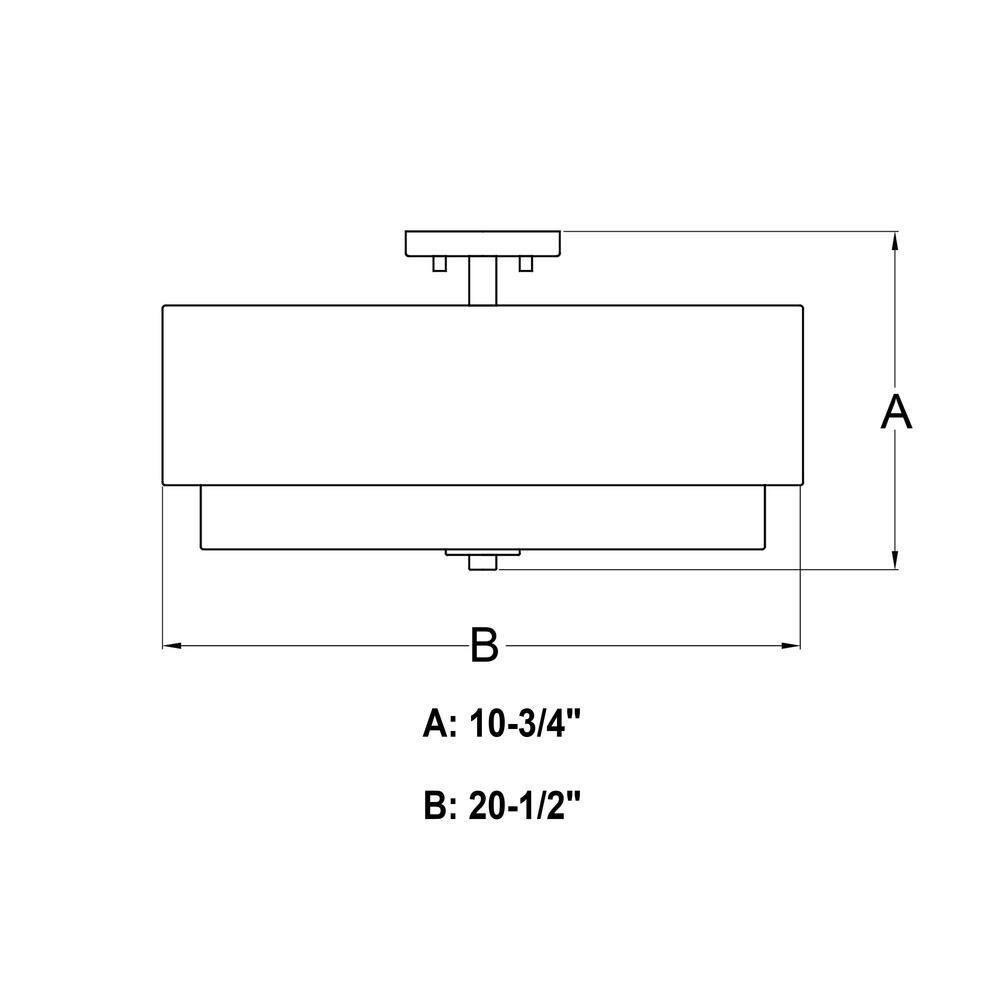 VAXCEL Burnaby Mid-Century Modern Semi Flush Mount Ceiling Light White Linen Drum Shade, Matte Brass, 20.5 inch