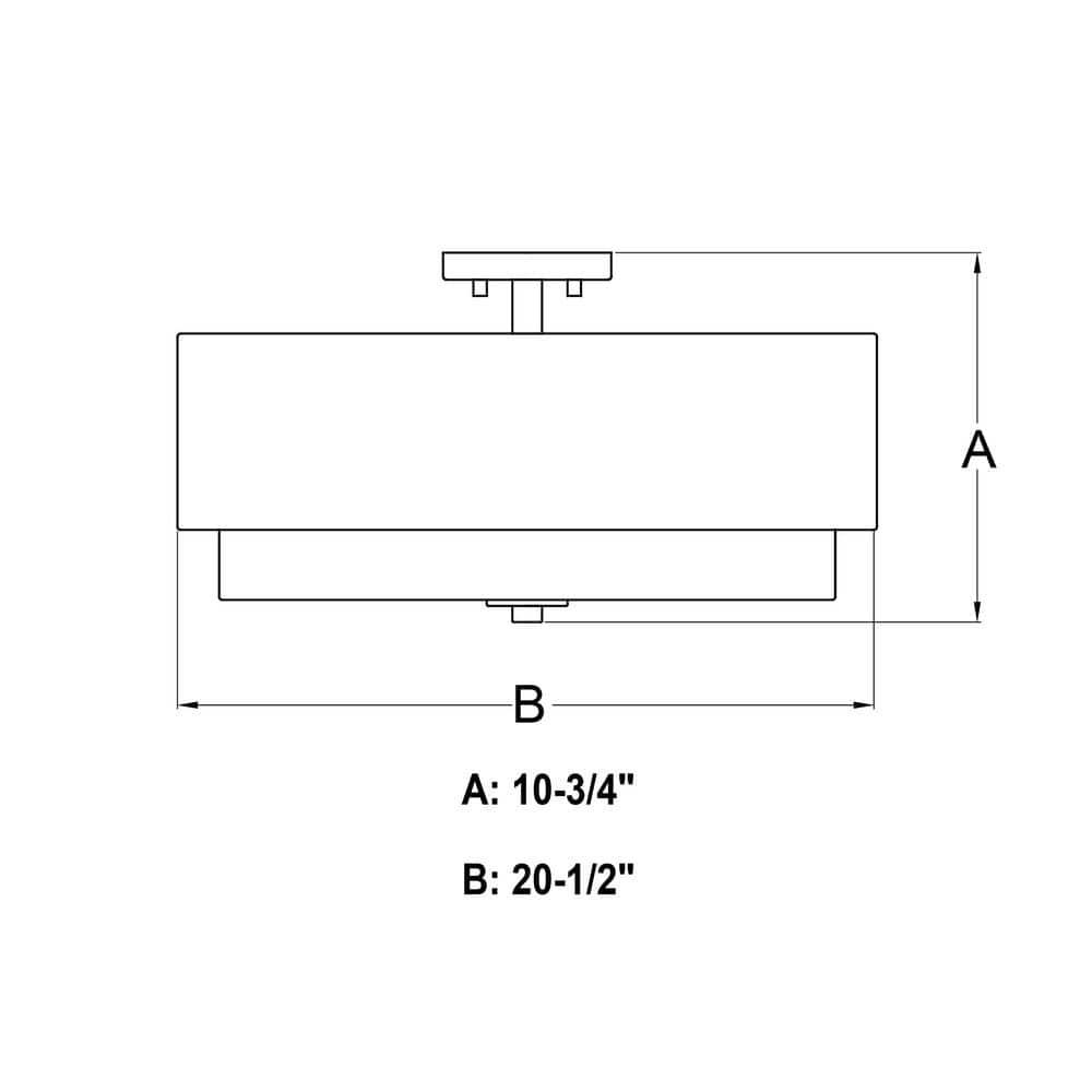 VAXCEL Burnaby Mid-Century Modern Semi Flush Mount Ceiling Light White Linen Drum Shade, Matte Brass, 20.5 inch