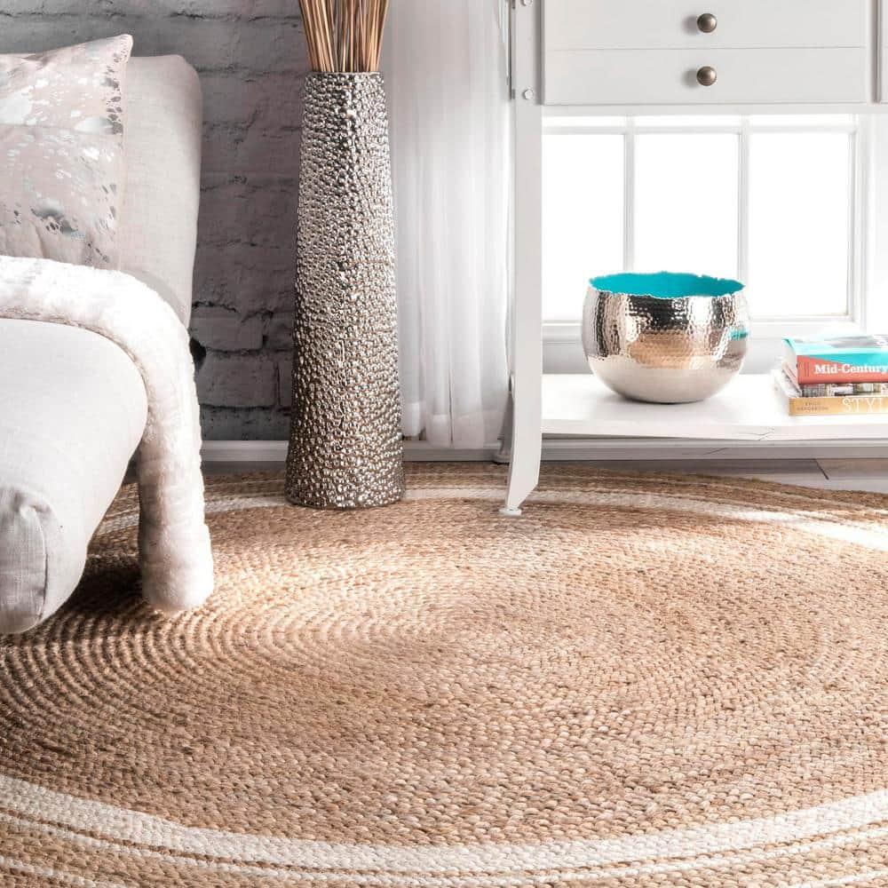 nuLOOM Rikki Coastal Braided Jute Area Rug, Oval 3' x 5', Off White