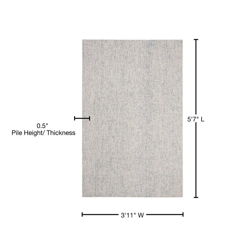 Abstract ABT471 Handmade Indoor Area Rug - Ivory/Blue - 4'x6' - Safavieh