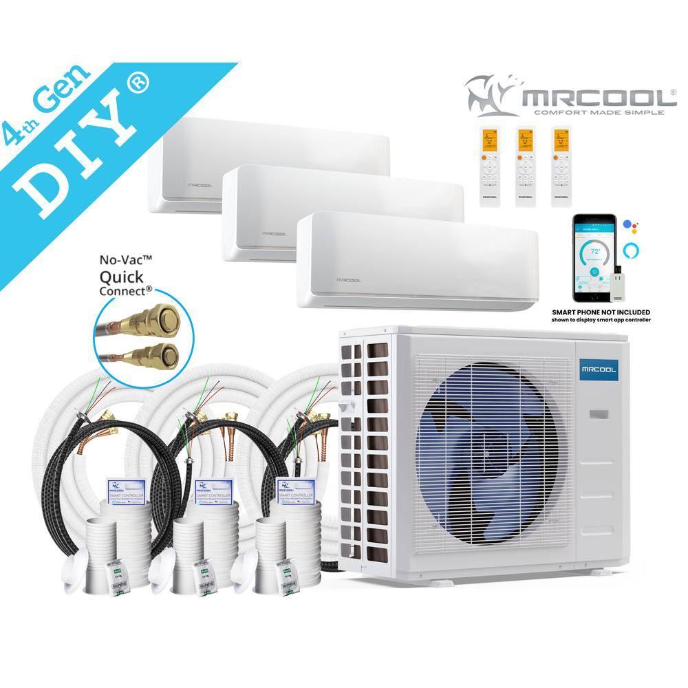 MRCOOL DIY 36K BTU 3-Zone Ductless Heat Pump with Remote and Sleep Mode