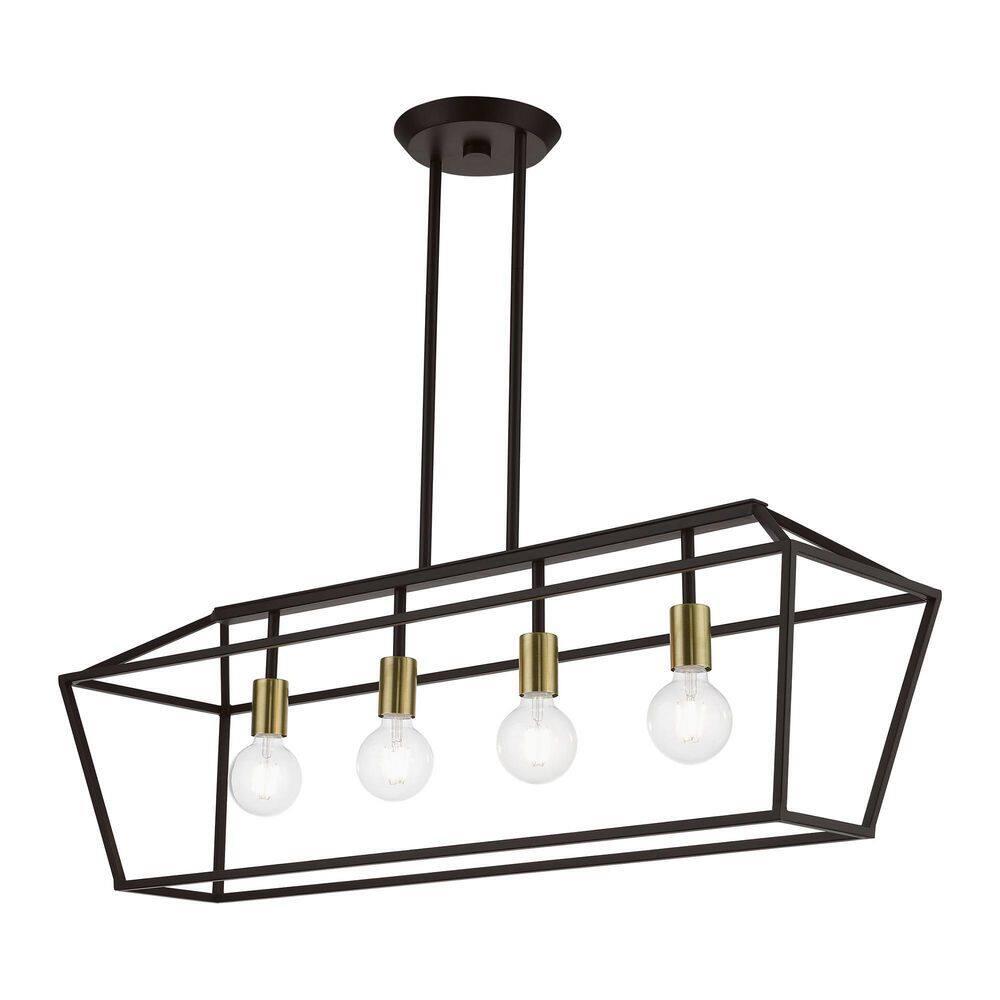 Livex Lighting Devone 4 - Light Chandelier in  Bronze/Antique Brass