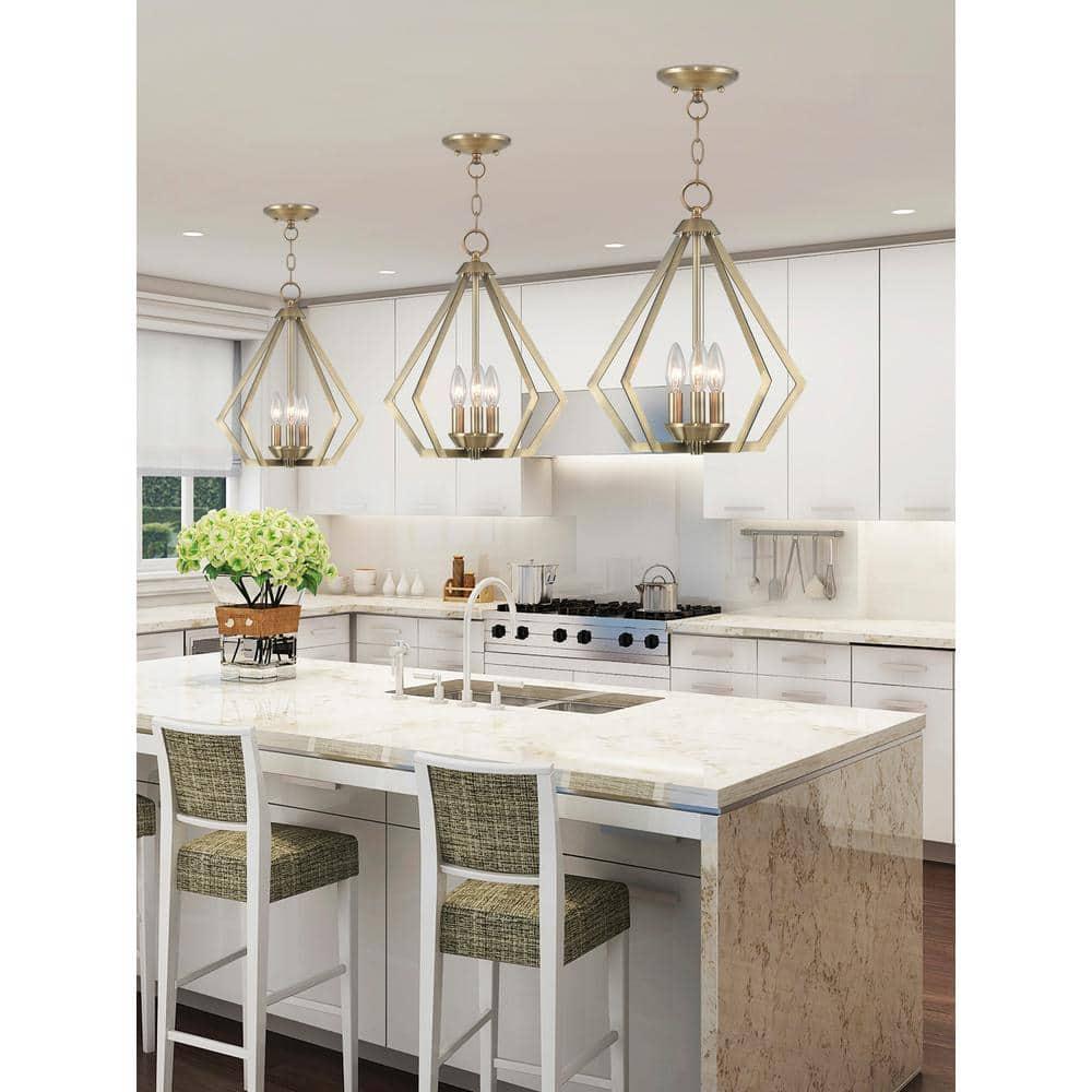 Livex Lighting Prism 3 - Light Chandelier in  Antique Brass