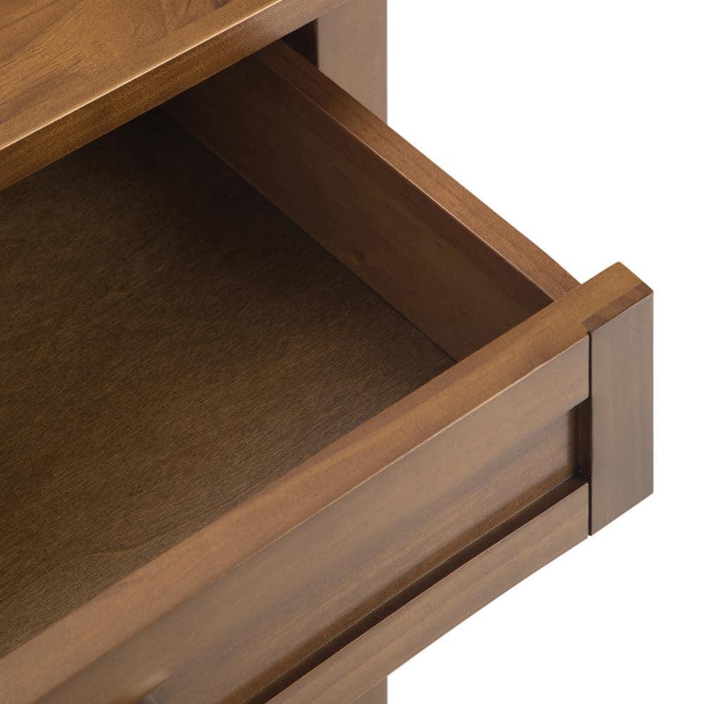 Simpli Home Warm Shaker 24"W Solid Wood Bedside Table with Two Drawers