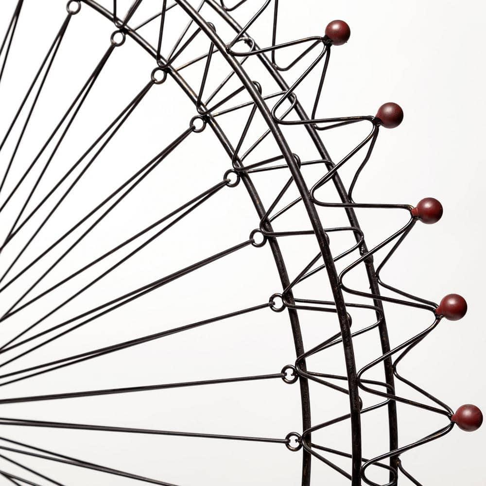 Matte Black Metal London Eye Ferris Wheel Sculpture