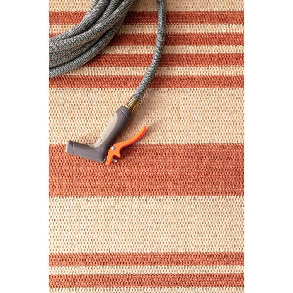 nuLOOM Heidi Multi Striped Indoor/Outdoor Area Rug, 6' 3" x 9' 2", Terracotta