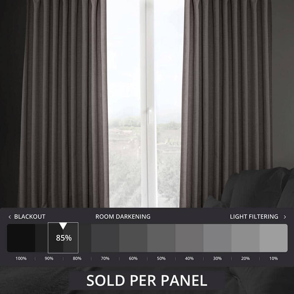 HPD Half Price Drapes Mink Extra Wide Faux Linen Room Darkening Curtains for Bedroom & Living Room Curtains (1 Panel), Door & Window Curtains 84 inch length, Rod Pocket Curtains & drapes, 50W X 108L