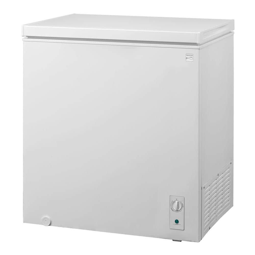 Compact White Convertible Refrigerator/Freezer with Stay-Open Lid