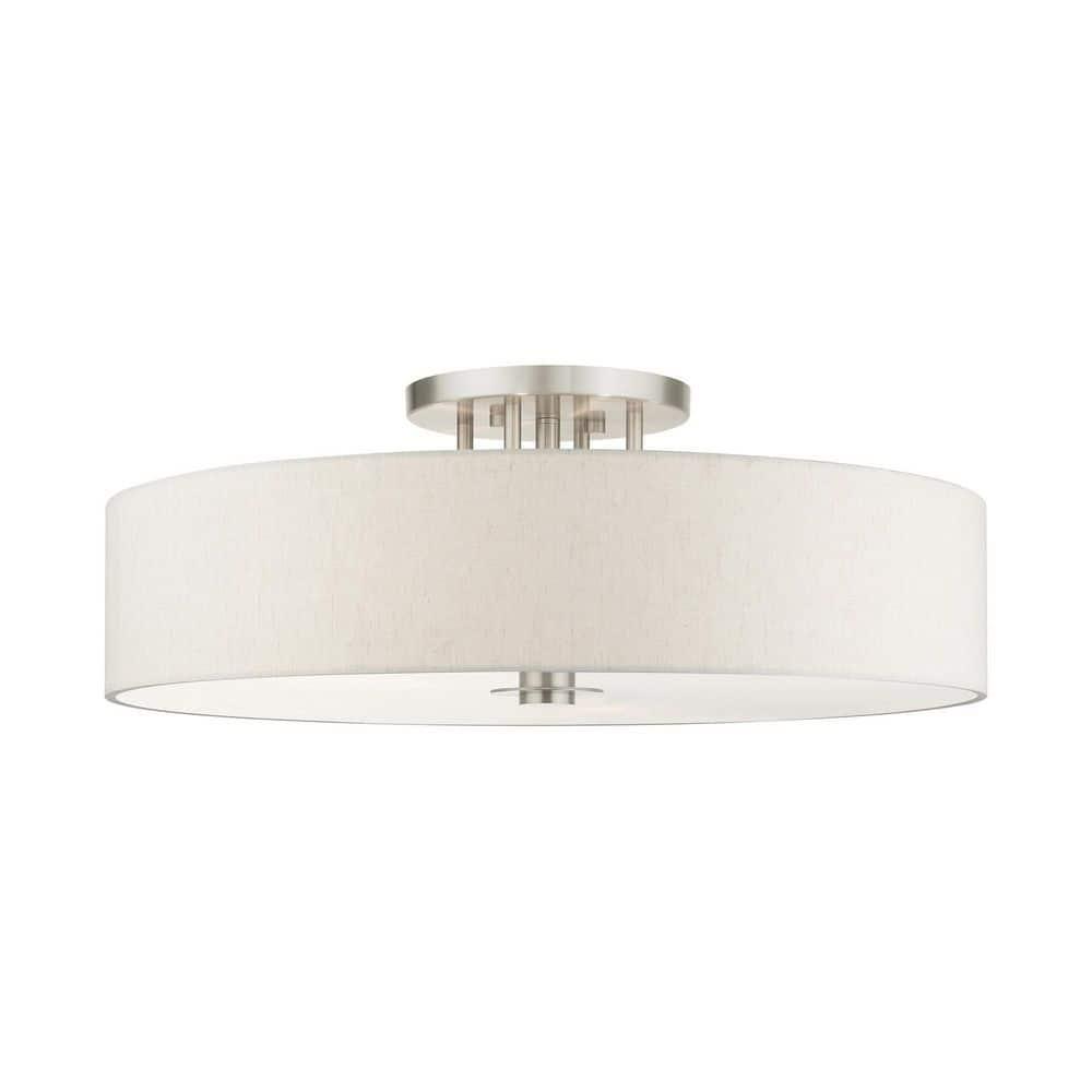 Livex Lighting Meridian 6 - Light Semi-Flush Mount in  Brushed Nickel