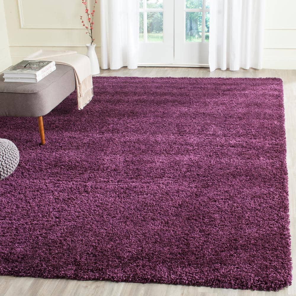 Shag SG151 Power Loomed Area Rug - Purple - 6'7"x6'7" - Safavieh.
