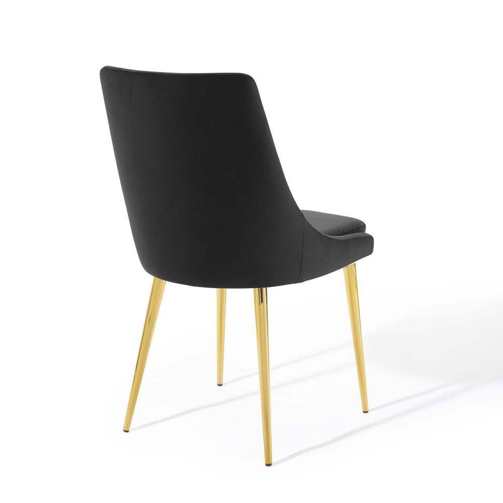 Modway Viscount 19" Modern Performance Velvet Dining Chair in Black