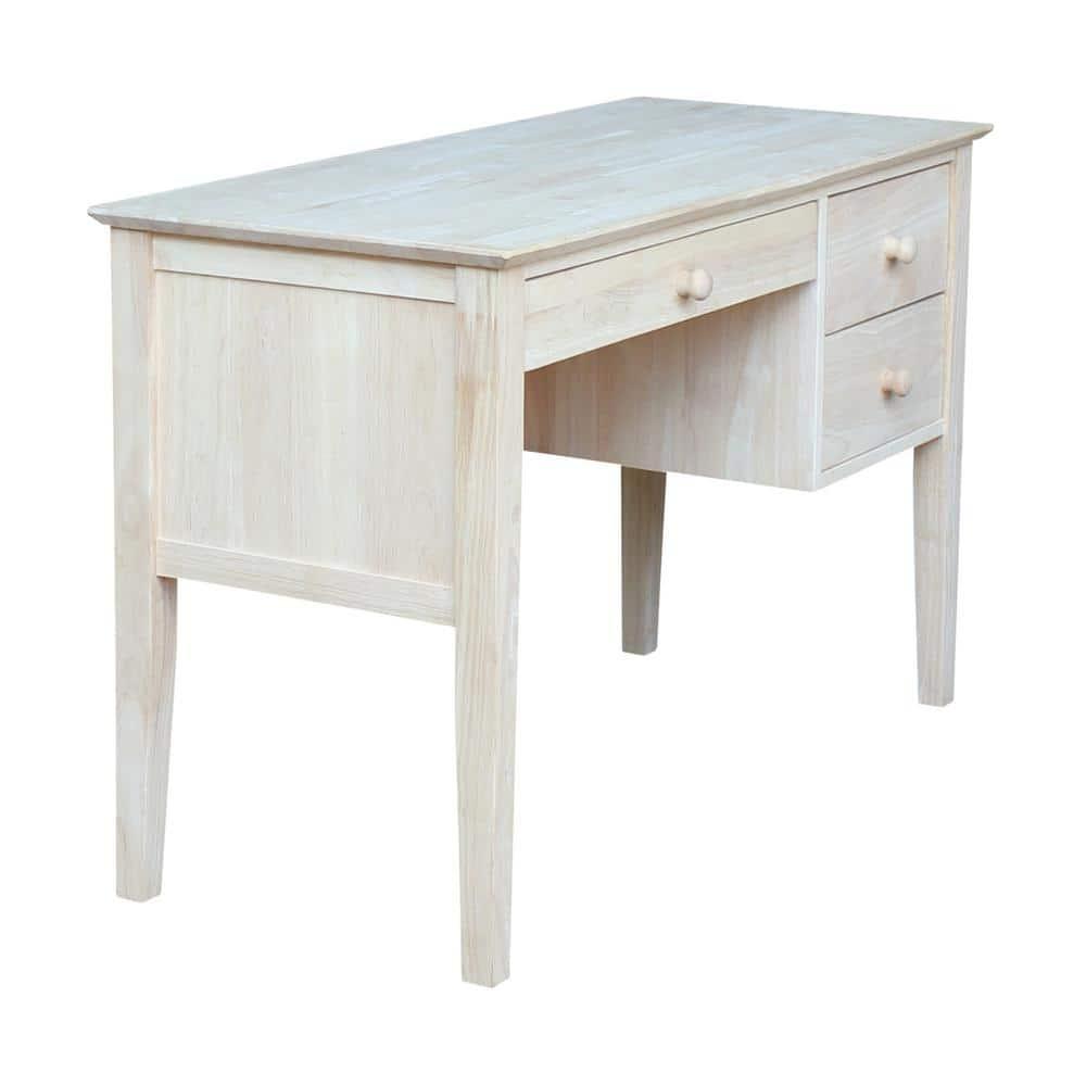 Computer Desk International Concepts: Unfinished Parawood, Brooklyn Style, Writing Desk with Drawer