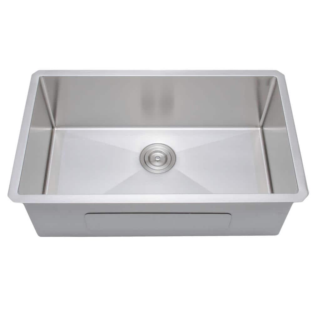 Wells Sinkware NCU3018-10-1 New Chef’s 30'' L Undermount Single Bowl Stainless Steel Kitchen Sink
