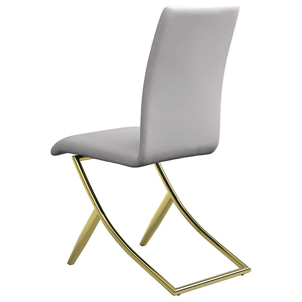 Coaster Chanel Upholstered Faux Leather Dining Chairs in White