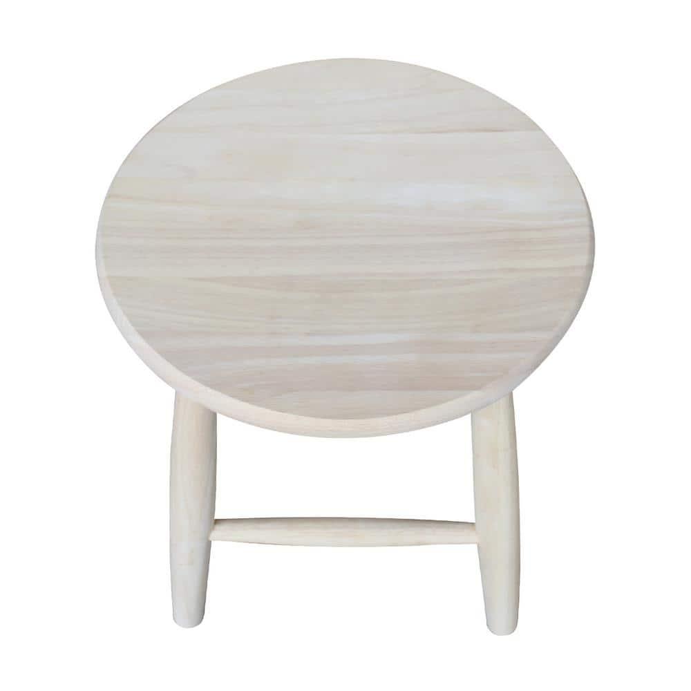 Scooped Seat Counter Height Barstool Brown - International Concepts: Solid Parawood, Kitchen, Unfinished