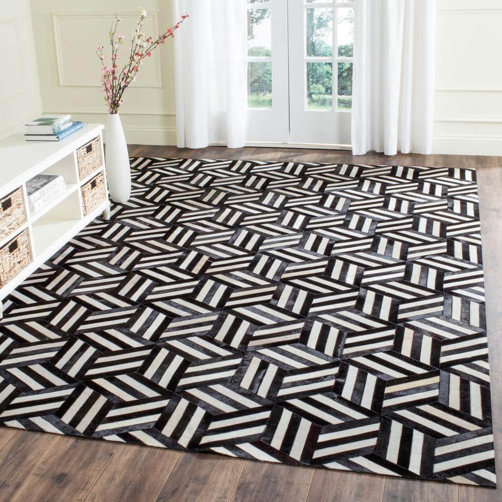 Studio Leather STL219 Hand Woven Indoor Area Rug - Ivory/Black - 8'x10' - Safavieh