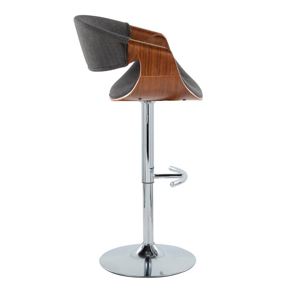 Swivel Upholstered Adjustable Height Counter Stool with Metal Frame