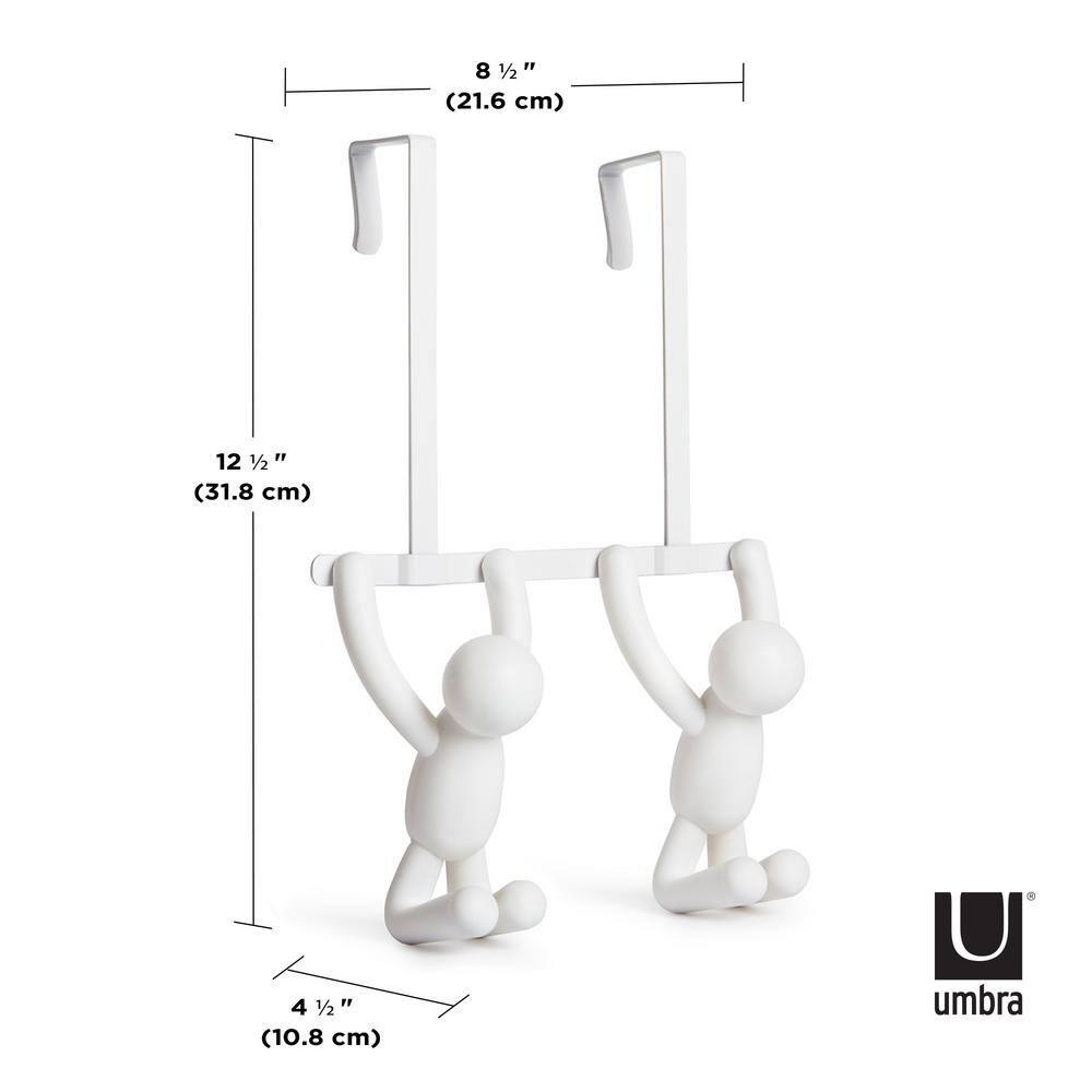 Umbra Buddy Plastic Over-the-Door 2 - Hook Wall Mounted Coat Rack