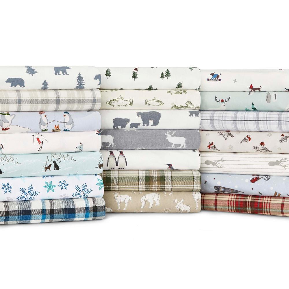 Full Patterned Flannel Sheet Set Tan - Eddie Bauer
