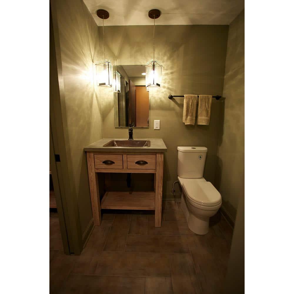 19" Rectangle Under Counter Hammered Copper Bathroom Sink