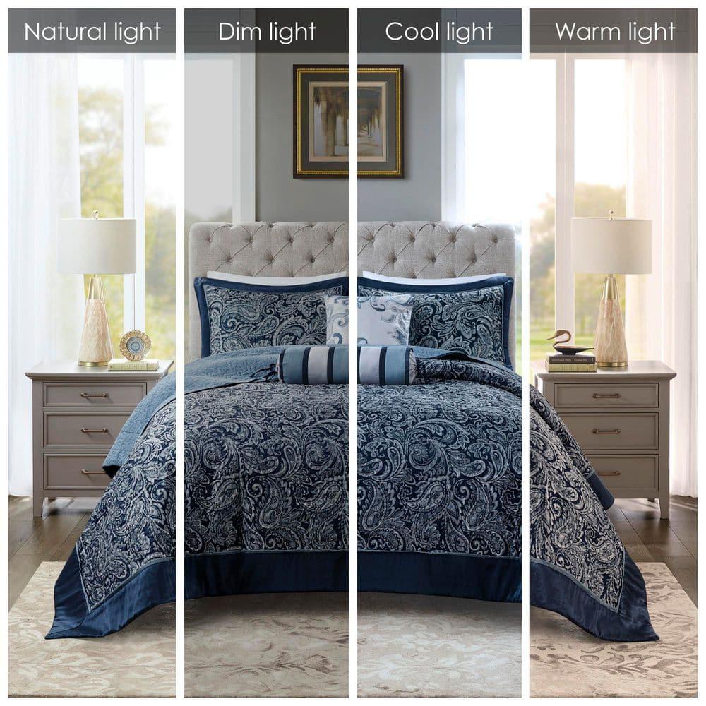Madison Park Aubrey 5 Piece Jacquard Bedspread Set with Throw Pillows