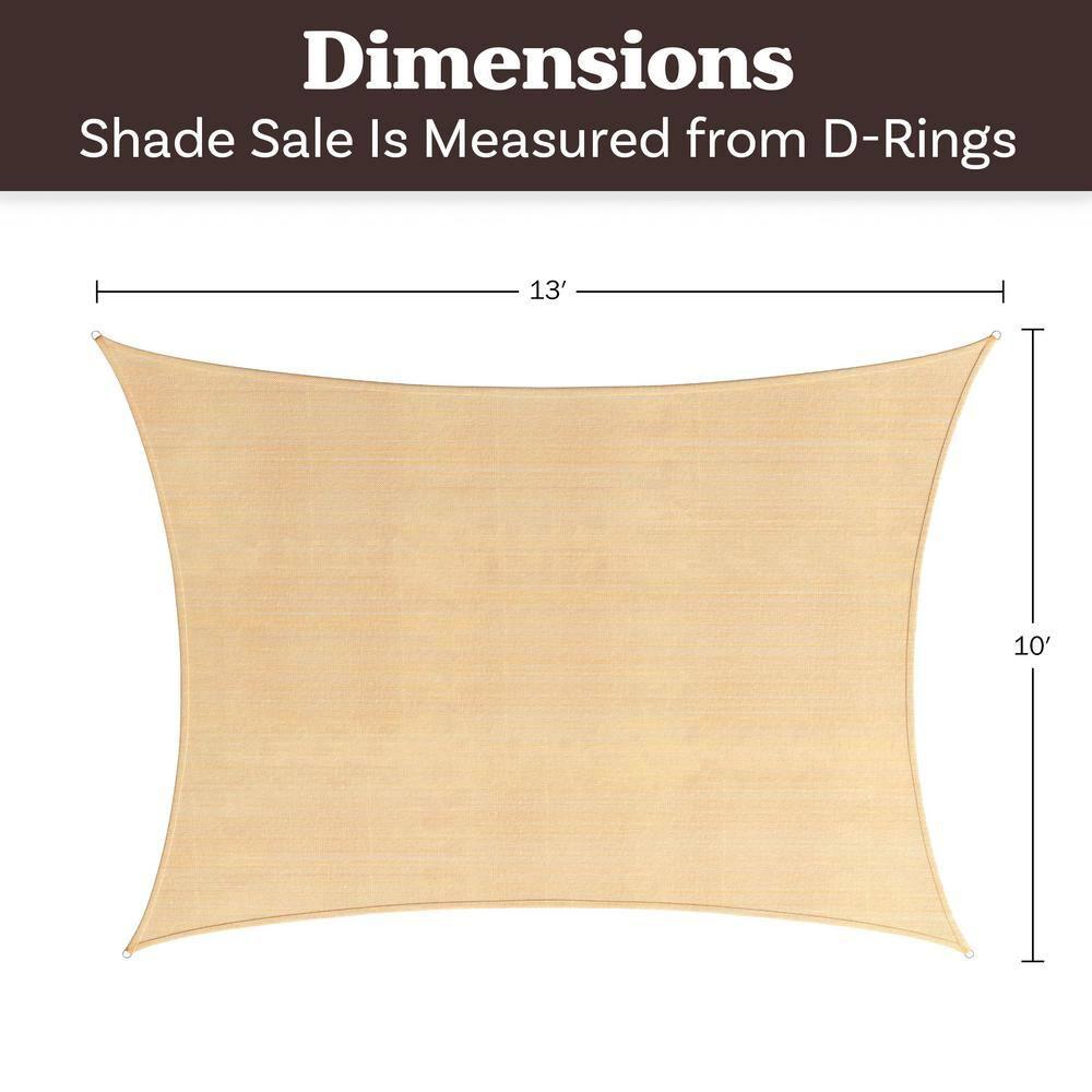 Pure Garden Sun Shade Canopy - 10x13ft Curved Rectangle Sun Shade Sail with UV Protection - Sun Shades Outdoor Patio or Pool Canopy - Sunshades for Patio, Yard, Deck or Outdoor Activities by Pure Garden