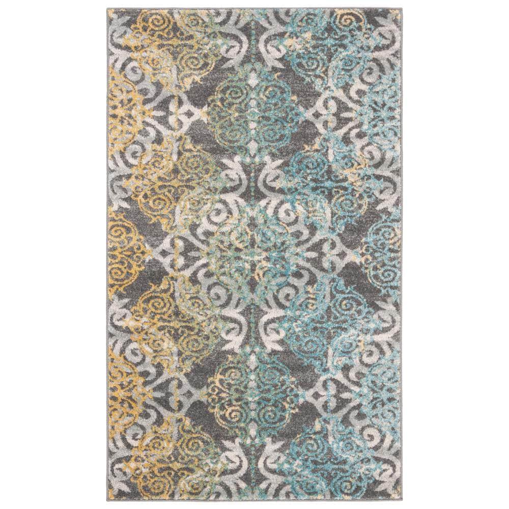 Evoke EVK230 Power Loomed Indoor Accent Rug - Grey/Ivory - 3'x5' - Safavieh
