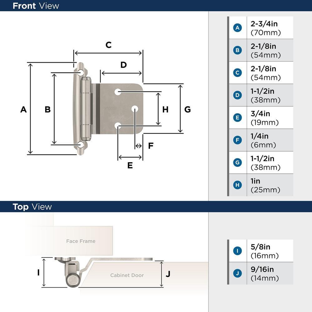 30° Reverse Bevel Overlay Hinge