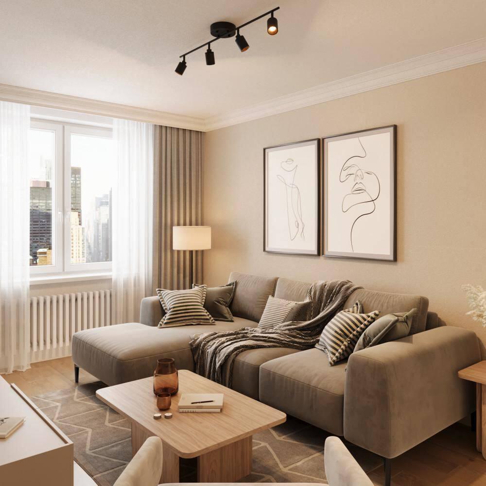 Vidalite Shura 4-Light Integrated LED Track Light w/ Rotatable Heads, 3 ft. Track Lighting Kit, 3000k, 2240 Lumen